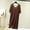 Coffee, variant on Puntoco Women's Solid Crew Neck Modal Midi Nightgown, Short Sleeve Loose Casual Loungewear Dress