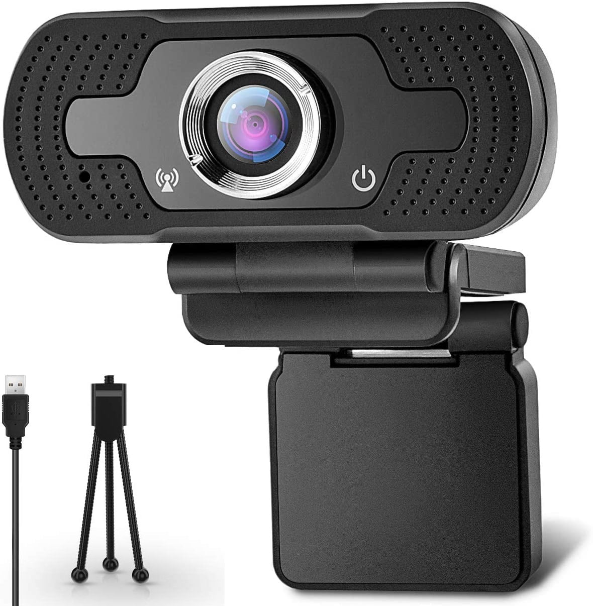 Webcam 1080P Full HD avec Microphone Stéréo Webcam Grand Angle Webcam PC pour Ordinateur de Bureau et Portable USB Webcam 4k Mini-caméra vidéo Call-and-Play Gaming Stream Réglable USB PC Web Caméra