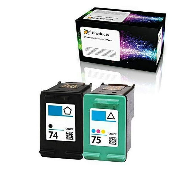 OCProducts Compatible Ink Cartridge for HP 74 75 for Officejet J6480 Photosmart C4400 C4380 C4500 Deskjet D4260 Printers (1 Black 1 Color)