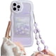 thumbnail image 1 of Compatible with iPhone 12 Pro Max Case with Cute Purple Flower Floral Pattern Design Aesthetic Women Teen Girls Flower Lens Protection Case for iPhone, 1 of 3