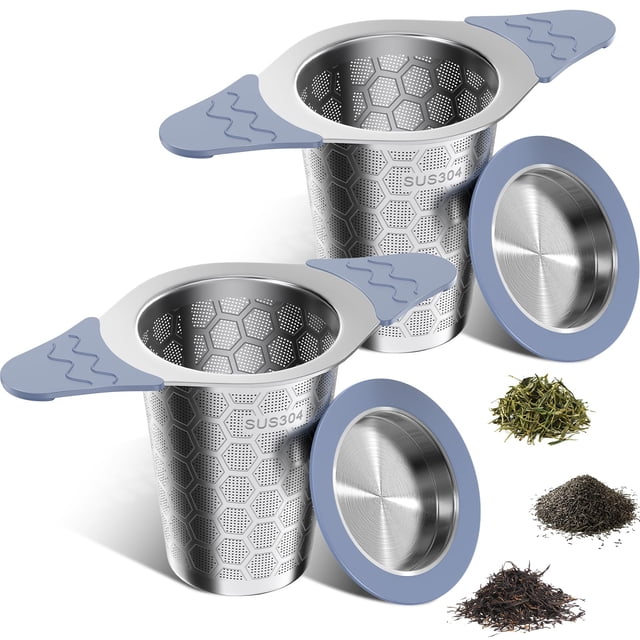 Infusor de té CTIANWXY 2 piezas de acero inoxidable 18/8 con silicona