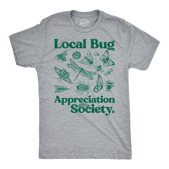 Mens Funny T Shirts Local Bug Appreciation Society Tee For Men Graphic Tees