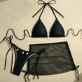 thumbnail image 2 of Swimsuits For Women Sevevn Women's Bikini Swimsuit Three-piece Swimsuit Black S, 2 of 9