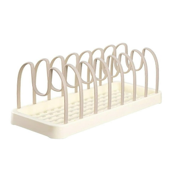 Pots and Pans Organizer for Cabinet, Pot Lid Holder for Kitchen Counter with Adjustable Plug-in Div