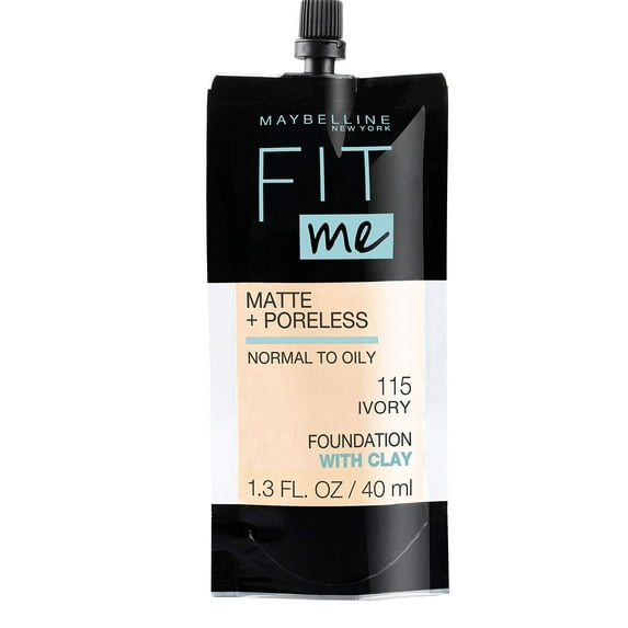 Maybelline Fit Me Matte + Poreless Liquid Foundation, Normal To Oily, 115 Ivory