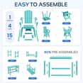 thumbnail image 4 of SERWALL 5-Piece Outdoor Swivel Bar Set with Table, 4 HDPE Swivel Bar Chairs & 1 Bar Table, All-Weather Patio Barstool Furniture, Aruba, 4 of 5