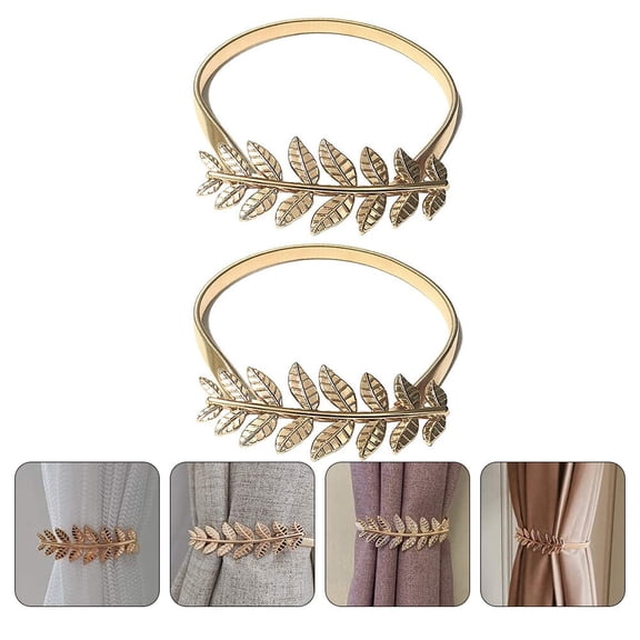 MUSEYA 2PCS Curtain Holdback Tie with Leaf Shaped Design for Decorators and Homeowners