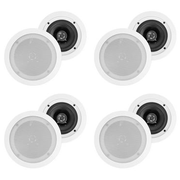 (8) Rockville HC55 5.25" 300 Watt White In-Ceiling Home Theater Speakers 8 Ohm