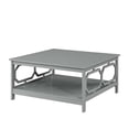 thumbnail image 2 of Pemberly Row Square Coffee Table with Large Surface and Bottom Shelf, Gray, 2 of 6