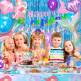 thumbnail image 4 of Mermaid Birthday Party Supplies, 202pcs Mermaid Birthday Decorations & Tableware Set - Mermaid Balloons Banners&nbsp;Plates Cups Napkins Tablecloth, 4 of 7