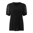 thumbnail image 4 of Womens Tops Short Sleeve Summer Tops For Women Casual Solid Color V Neck Chiffon Womens T Shirts, 4 of 6