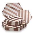 thumbnail image 2 of PARTY DISPOSABLE 36 PC DINNERWARE SET | 18 Dinner Plates | 18 Side Plates | Heavyweight Paper Plates | Hexagon Design | Biodegradable Plates for Upscale Wedding and Dining (Stripe Collection – Rose), 2 of 4