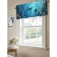 thumbnail image 6 of Ocean Seabed Curtain Valances for Windows, Summer Blue Retro Coastal Coral Kitchen Valance Window Treatment, Light Filtering Block Curtains for Bathroom/Bedroom/Living Room 54'' x 18'', 6 of 9