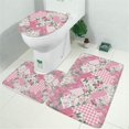 thumbnail image 2 of Pioneer Flower Floral Print Pattern Bathroom Rugs Sets 3 Piece,Toilet Cover Set,Absorbent Non Slip Bathroom Mats Sets with U-Shaped Contour Rug Toilet Rug Set, 2 of 5