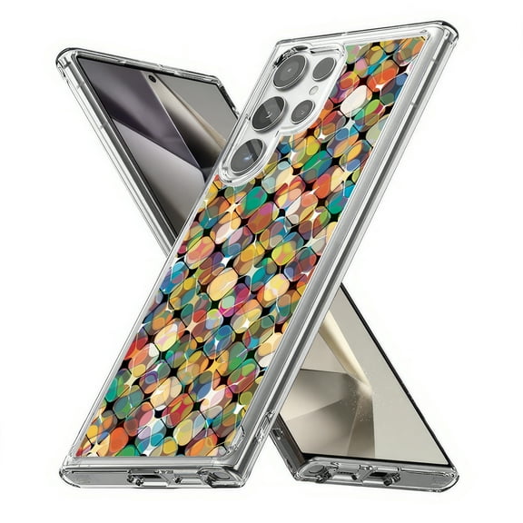 TalkingCase Slim Fit Phone Case Compatible for Samsung Galaxy S24 Ultra(Not S24, S24  Plus), Geometric Mosaic Print, Lightweight,Flexible, USA Print