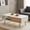 White+41.34in, variant on Leumius 41.3 Inch Rattan Coffee Table with Sliding Storage Door, Rectangle Wooden Accent Center Sofa Table with Solid Wood Legs,Suitable for Living Room,Walnut