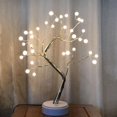 thumbnail image 2 of 20" Tabletop Bonsai Tree Light with 36 Pearls LED, DIY Artificial Lamp Tree Lamp Decoration, Battery/USB Operated, for Bedroom Desktop Christmas Party Indoor Decoration Night Light (Warm White), 2 of 16