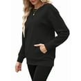 thumbnail image 3 of TARAINYA Women's Long-Sleeve Oversized Sweatshirt Casual Crewneck Solid-Color Pullover with Pocket Design, 3 of 7