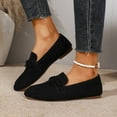 thumbnail image 2 of Women's Loafers, Suede Bow-Knot Slip-On Flats, Casual Breathable Moccasins, Comfortable Soft Sole Walking Shoes for Daily Work Outdoor, Black/Brown, 2 of 10