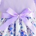 thumbnail image 6 of WOYY Toddler Girls Cotton Bowknot Ribbed Dress Ruffle Sleeves A Line Dress, Sizes 3-7, 6 of 6