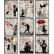 thumbnail image 1 of Paquete de 9 lienzos decorativos de pared Banksy impermeables sin marco con citas inspiradoras "Nunca te rindas, no te rindas", póster de lienzo de 8 x 10 pulgadas, 1 of 7