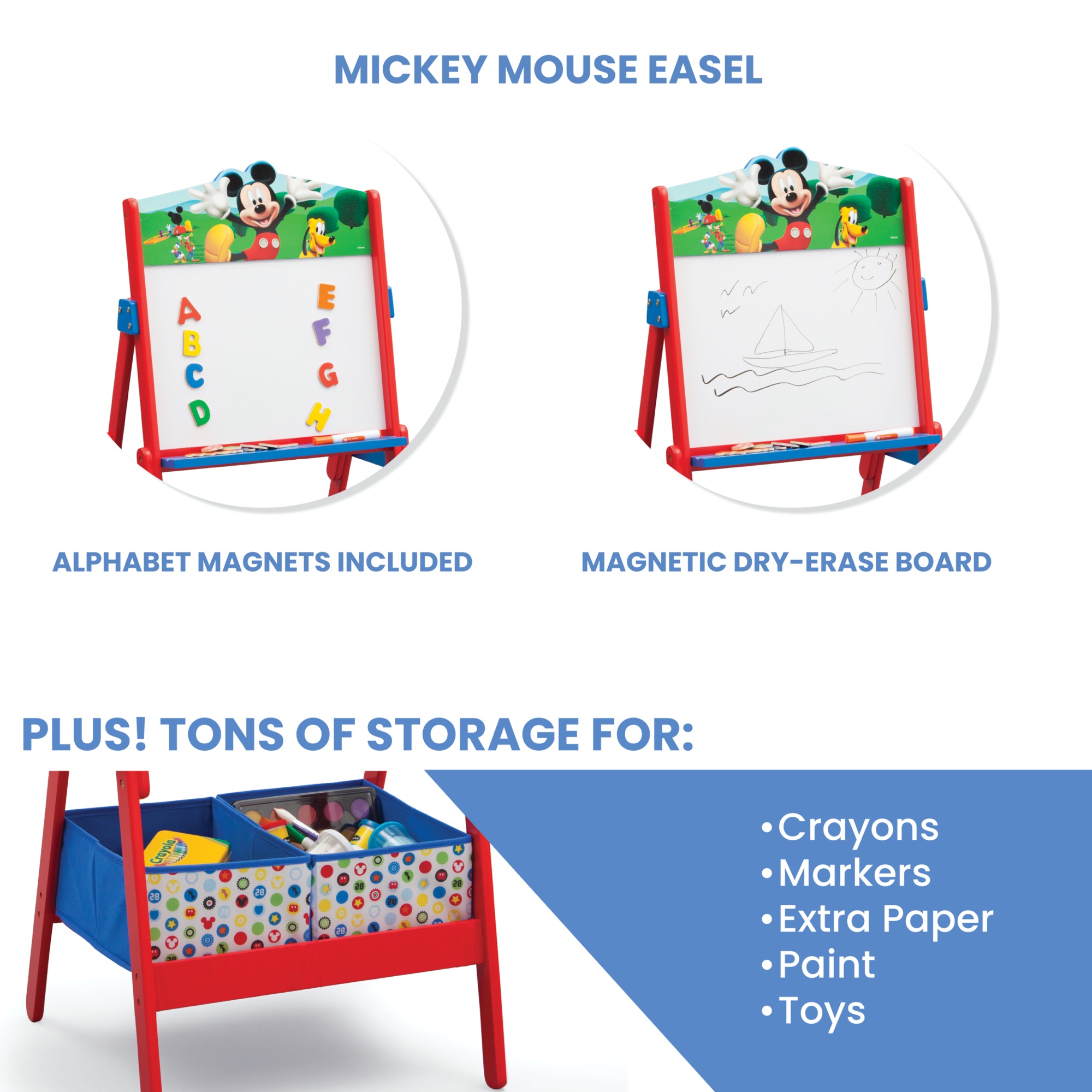 Disney Mickey Mouse Activity Easel with Storage by Delta Children, Greenguard Gold Certified - image 5 of 7