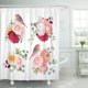 thumbnail image 1 of Ramos sorpresa y lindos pájaros Robin Peachy Roses Cortinas de baño blanco y rojo burdeos 152x180 cm ABPHQTO, 1 of 2