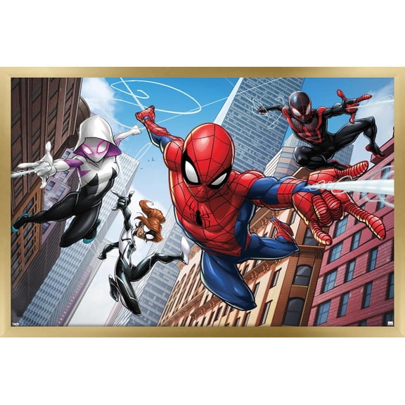 Marvel Comics - Spider-Man - Web Heroes Wall Poster, 22.375" x 34", Framed