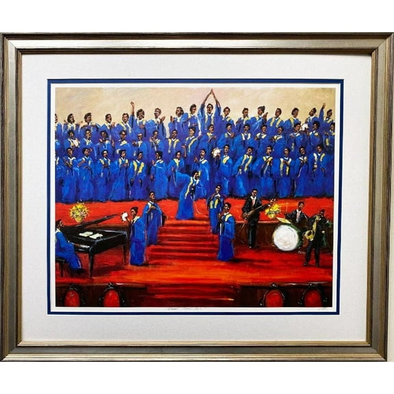 Ted Ellis "Gospel Soul Choir" Hand Signed & # Framed African American Art Generic