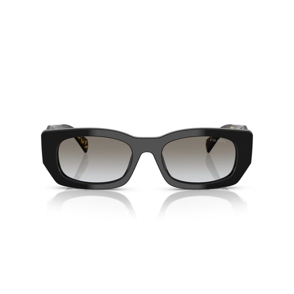 Prada Women's 0Pr B05s Rectangular Black Acetate Sunglasses Black