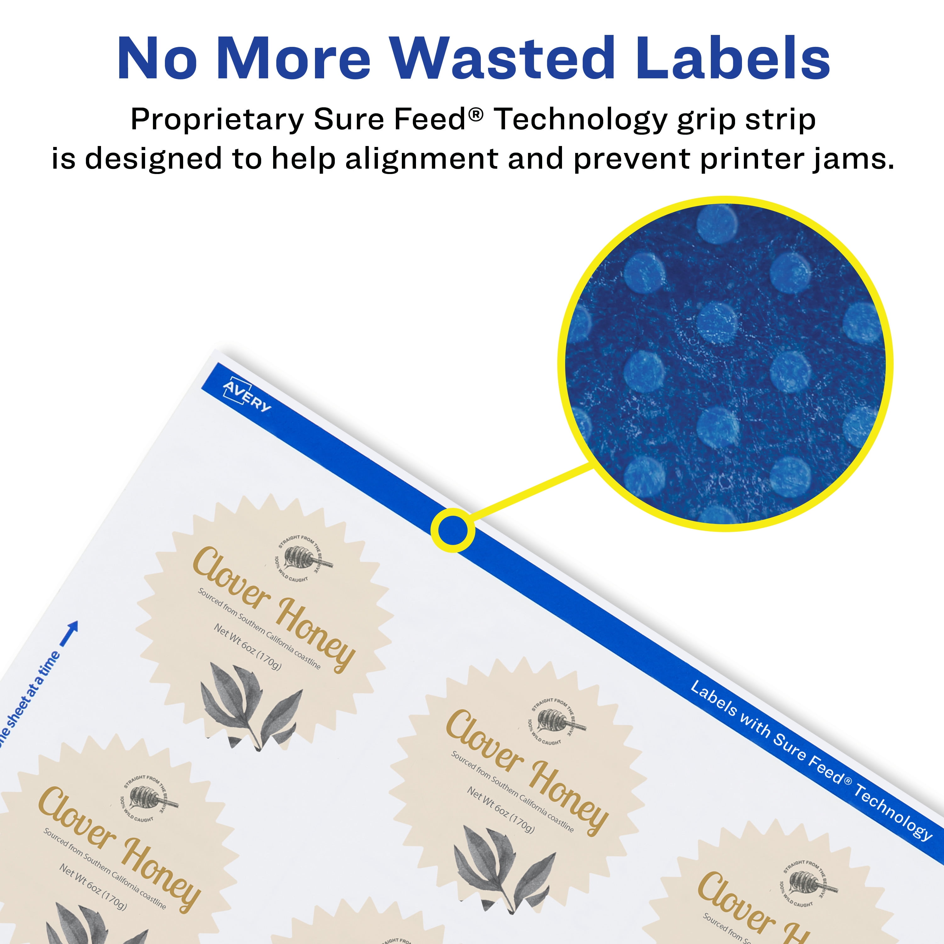 Avery 1" Waterproof Starburst Labels, 2,400 Labels