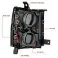 thumbnail image 3 of DNA Motoring For 14-15 Chevy Silverado 1500 LED DRL Chrome Clear Projector Headlight Pair, 3 of 9