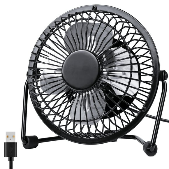Zuvas Ventilador de escritorio pequeño y silencioso USB ventilador de mesa portátil con rotación de 360 ​​grados, mini ventilador personal de 2 velocidades, ventilador eléctrico de refrigeración por a