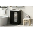 thumbnail image 3 of MIDOQIN 20" Small Bathroom Vanity with Sink, Solid Wood Narrow Bathroom Storage Cabinet Cabinet with Toilet Paper Holder & Open Shelf, Bathroom Vanity with Glass Door, 3 of 15