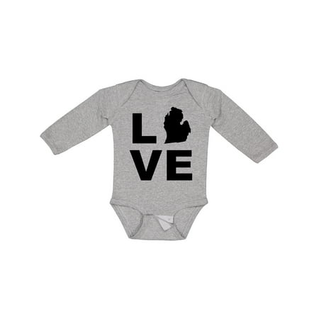 

Inktastic Love Michigan Gift Baby Boy or Baby Girl Long Sleeve Bodysuit
