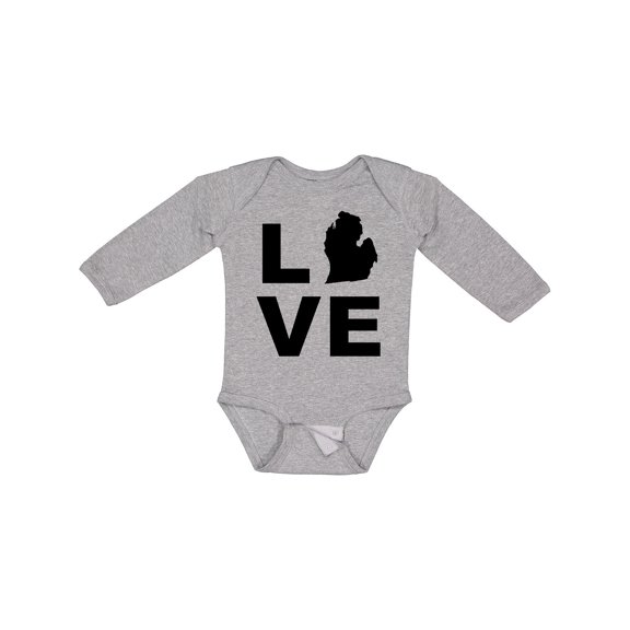 Inktastic Love Michigan Boys or Girls Long Sleeve Baby Bodysuit