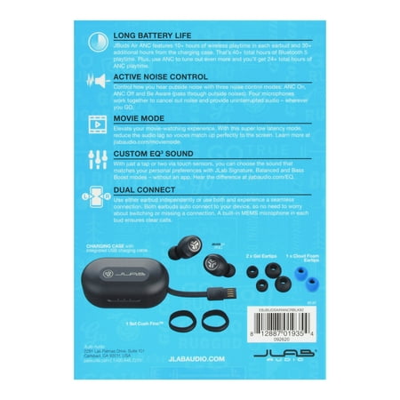 JLab - JBuds Air ANC True Wireless Earbuds - Black