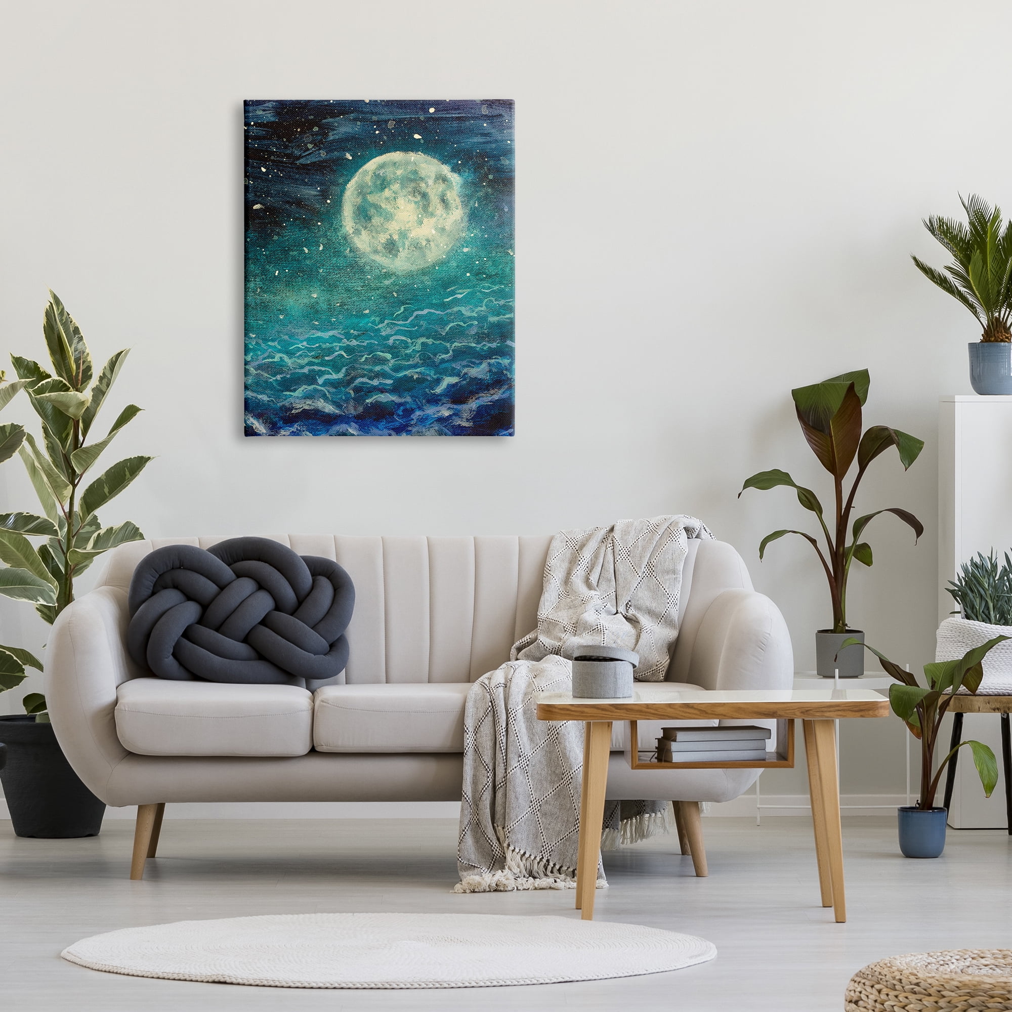 Stupell Industries Surreal Moon & Clouds Nature Painting Gallery Wrapped Canvas Print Wall Art, 30 x 40