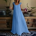 thumbnail image 5 of VBVC Women's Sleeveless Lace Trim Maxi Dress,Ladies Casual Loose Flowy Long Nightgown,Summer Beach Vacation Sundresse for Women,Sky Blue,S-5XL, 5 of 7