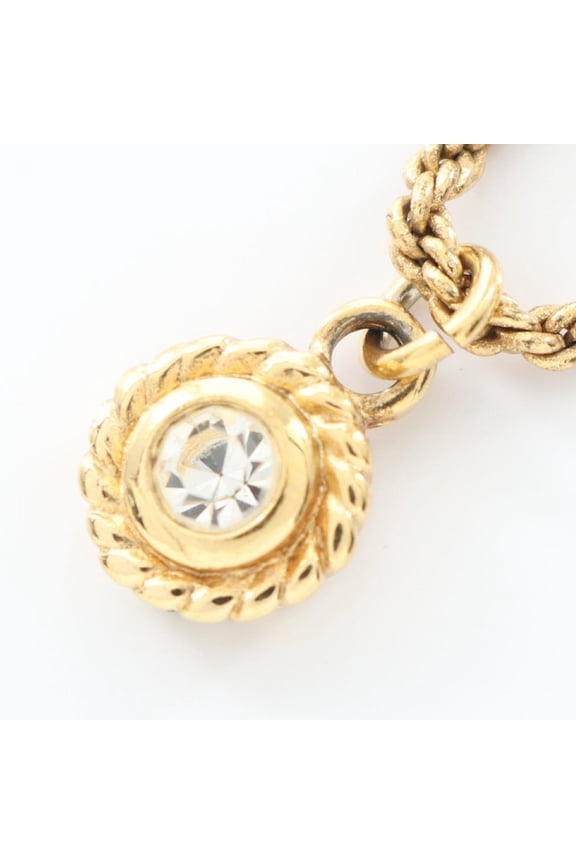 Pre-Owned Christian Dior Dior necklace jewelry GP (gold plated) with rhinestones for... (Good)