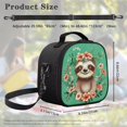 thumbnail image 5 of Yspwyqan Floral Sloth Print Kids Insulated Lunch Tote Double-Insulated Lunch Bag Holds Lunch Box, Water Bottle, & Snacks Easy to Clean Suitable for Preschool and Elementary School Age Children, 5 of 6