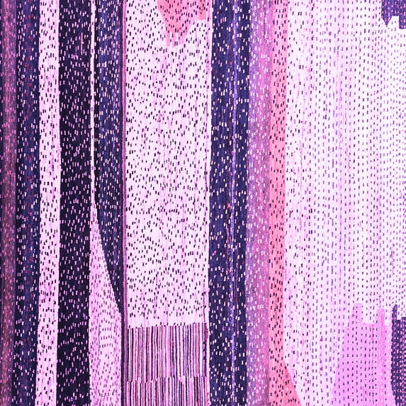 Ahgly Company Indoor Square Abstract Purple Contemporary Area Rugs, 8' Square