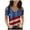Blue, variant on IROINNID 4th of July T-Shirt For Women Summer Casual Strapless Blouse Top V-Neck Women Tops Independence Day