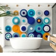 thumbnail image 3 of Tiptophomedecor Abstract Wallpaper Wall Mural - Geometry Of Blue Wheels, 3 of 7
