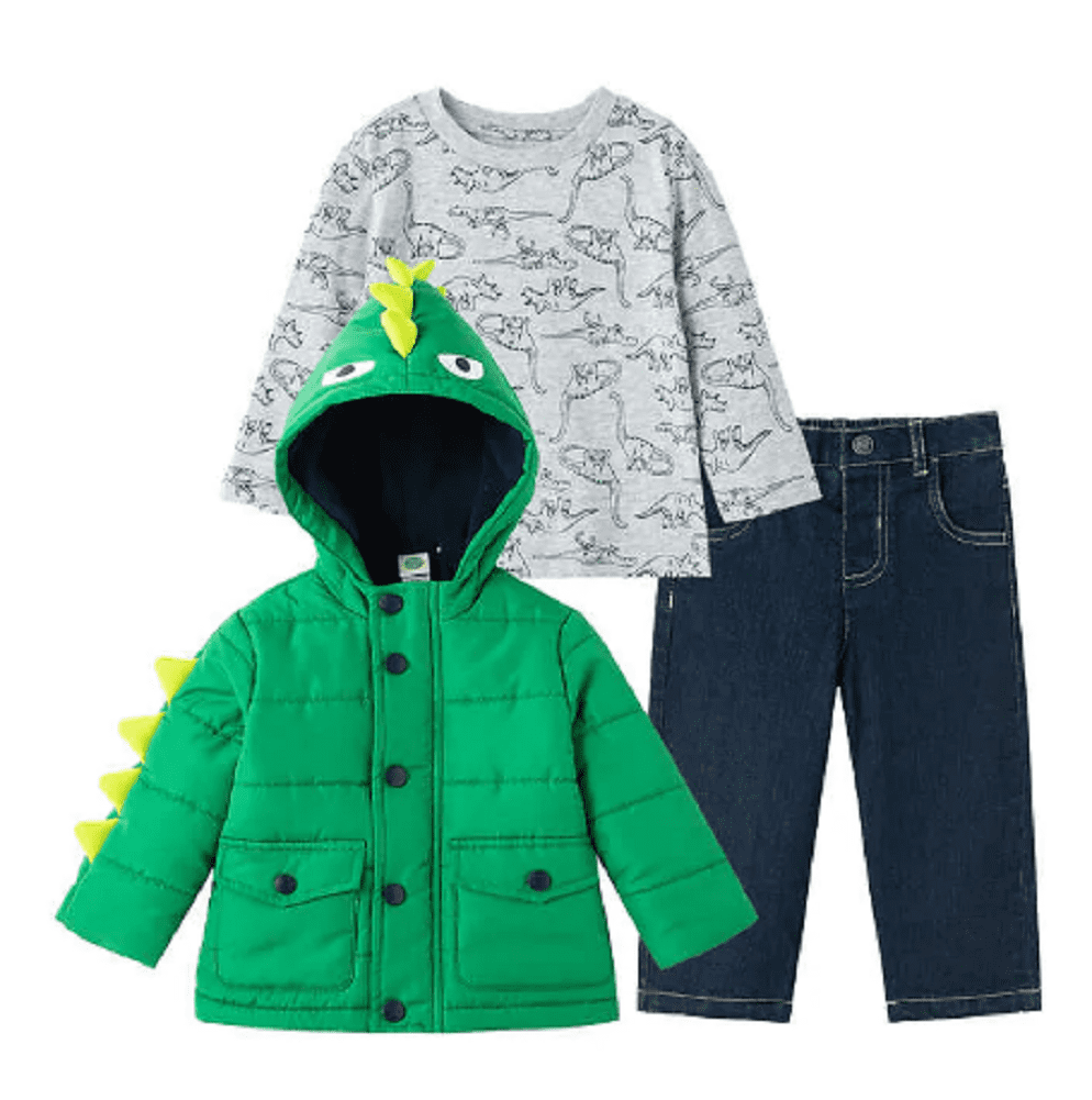 Little Me Boys' 3-piece Set, Green Dino - Jacket, Long Sleeve Tee, Pants ( Size: 3T) - Walmart.com