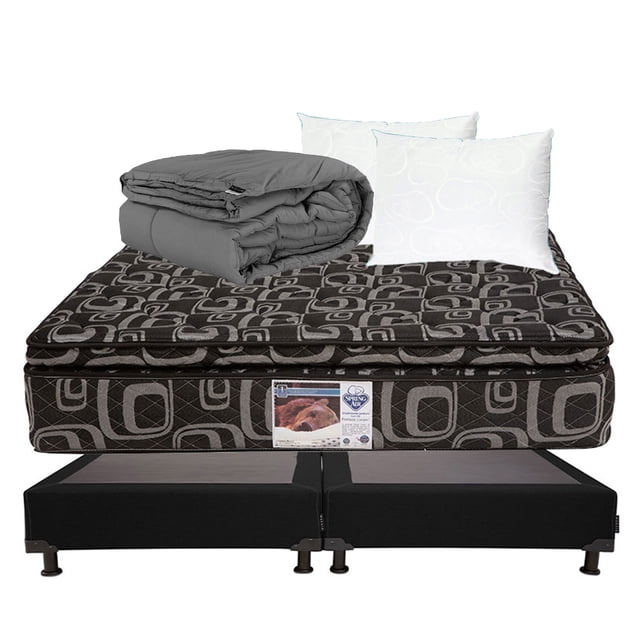 Colchón King Size + Box + 2 Almohadas Osos + Edredón Spring Air Morgan