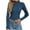 Blue, variant on Kaemgyyd Fall Sweaters for Women Ribbed Knit Long Sleeve Slim Tops Basic Crew Neck Button Work Office Pullover