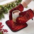 thumbnail image 5 of PYURTEP Christmas Kitchen Apron Oven Mitts Pot Holders Set, Heat Resistant Cotton Cooking Set, Christmas Kitchen Gift for Women Men Holiday Decor, 5 of 6