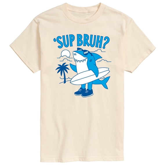 Instant Message - Sup Bruh Shark - Men's Short Sleeve Graphic T-Shirt