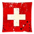 thumbnail image 1 of BOSDECO Housse de Coussin Drapeau de la Suisse Grunge avec Taches Impression Recto-Verso 18x18 Pouces, 1 of 1